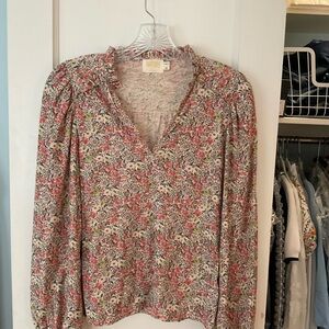 Nation LTD Floral Blouse in Red and Cream
